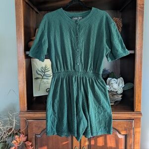 KATELYN Rose Green Textured Jumpsuit